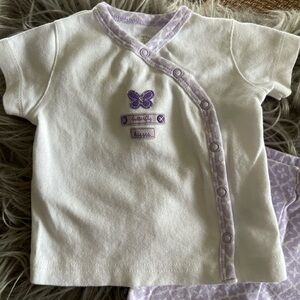 Carter's White and Purple Butterfly Tee
